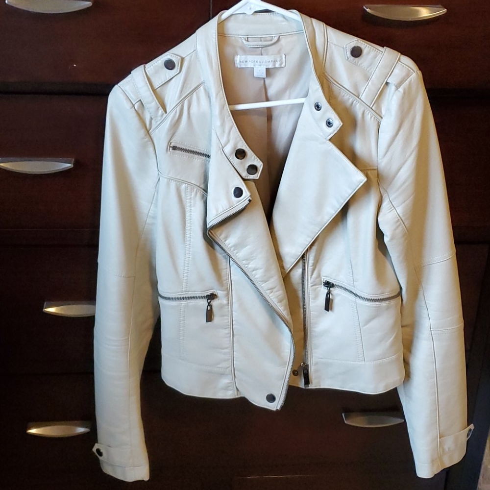 Ivory Leather Jacket